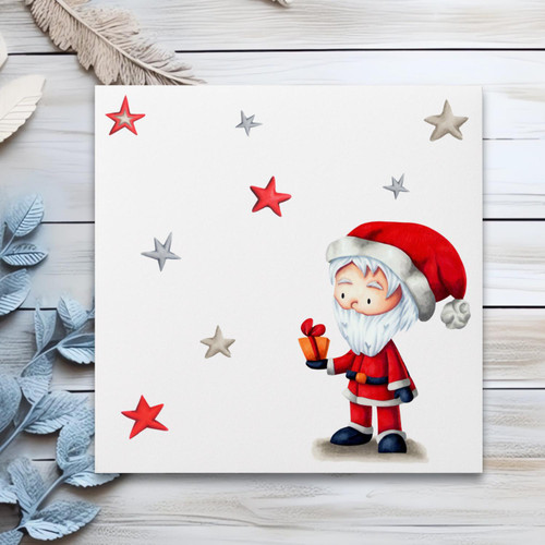 Santa Claus with gift and stars unique CD sleeve envelope