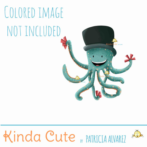 Octopus doing Magic Digital Stamp