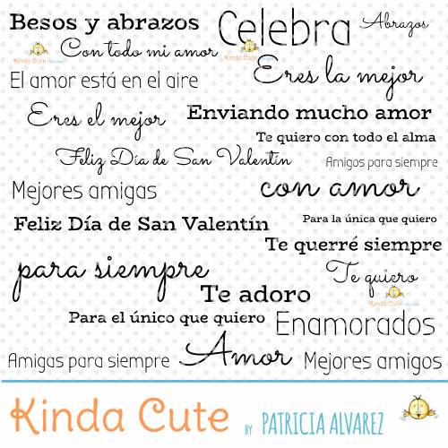 Spanish Valentine's Day Sentiments Basics Digital Stamp Set