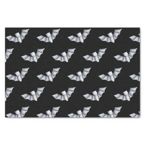 Black Halloween Bat Pattern Gift Wrap Tissue Paper