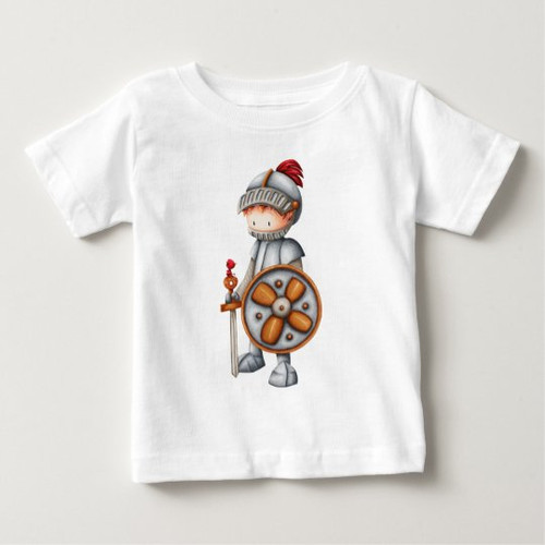Cute Knight in Armor with Red bird Unique Baby T-Shirt