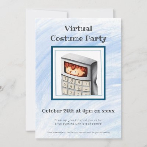 Boy in Calculator Costume Virtual Costume Party Invitation