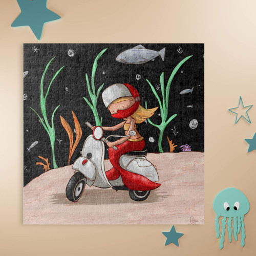 Mermaid Driving Motorcycle Scooter Under The Sea jigsaw puzzle 