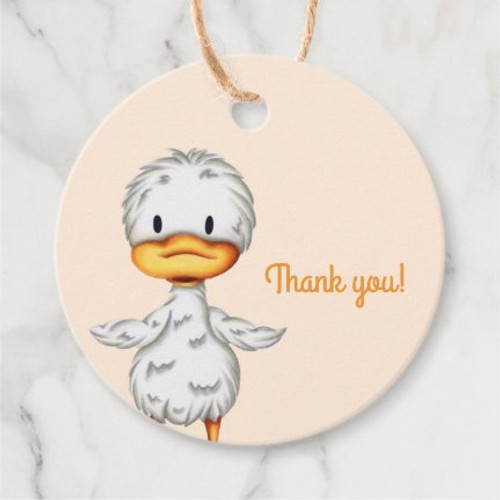 Cute minimalist duck illustration thank you favor tags