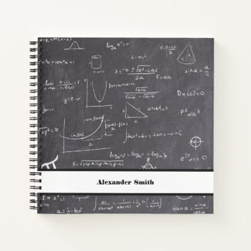 Personalized mathematic equations and graphics Notebook