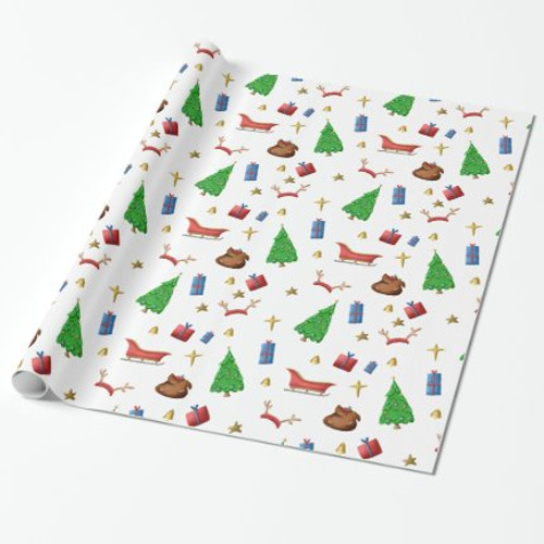 Cute and unique Christmas patterned illustrated Wrapping Paper