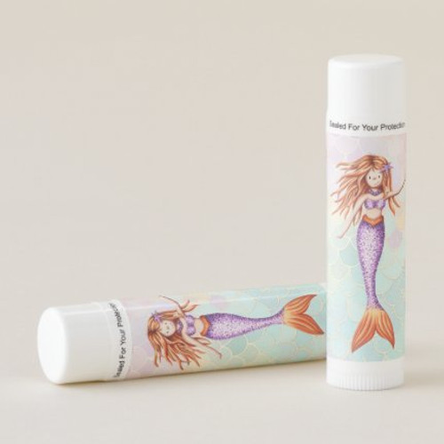 Beautiful Mermaid Purple Tail Pastel Scales Lip Balm