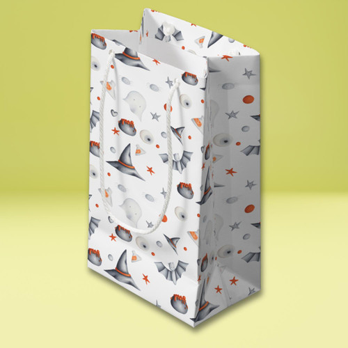 Cute ghosts and bats Halloween pattern Small Gift Bag