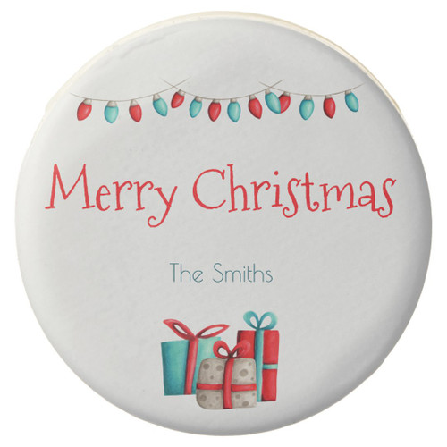 Personalized Christmas lights and presents Chocolate Covered Oreo