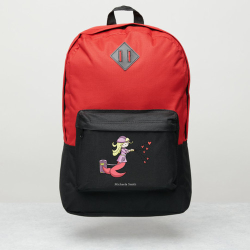 Whimsical Unique Mermaid Firefighter Personalized Port Authority® Backpack