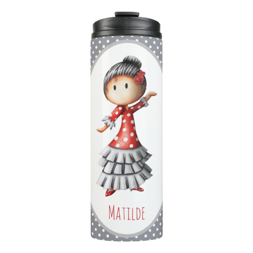 Cute Sevillana Dancer Thermal Tumbler