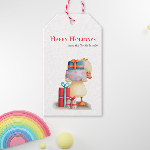 Cute Duck Bird Christmas Holiday Gift Tags