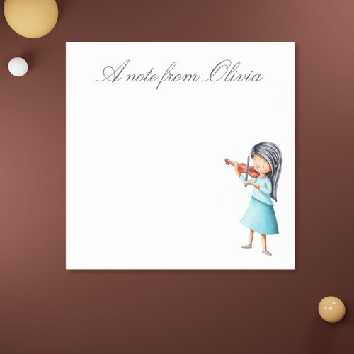 Personalized Left Handed Violinist Performer Post-it Notes 