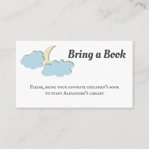 Modern Sky with Moon White Neutral Diaper Raffle Enclosure Card