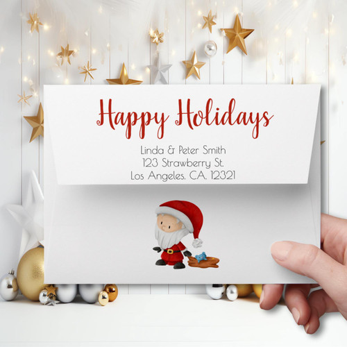 Personalized Santa Claus with Toys Christmas envelope