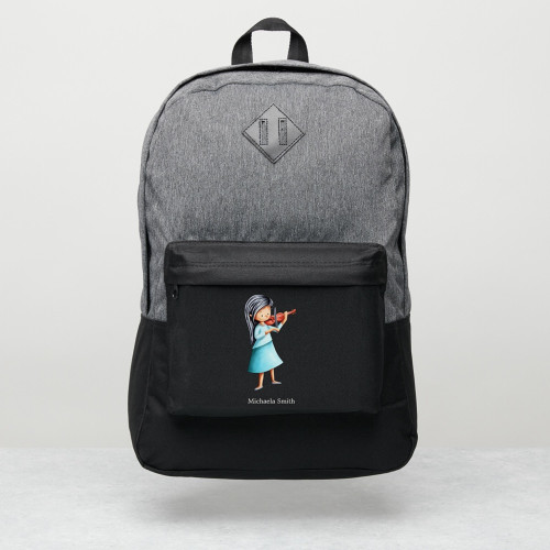 Cute Girl Playing Violin Violinist Teacher Custom Port Authority® Backpack