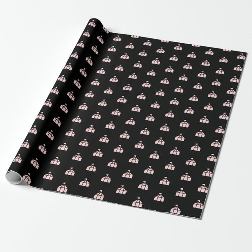 Black Pink Circus Theme Girl Wrapping Paper