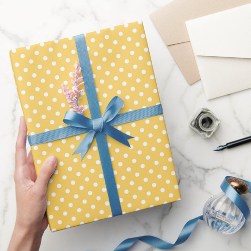 Pretty Yellow Polka Dot Wrapping Paper