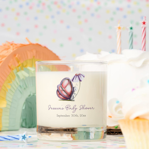 Cute Butterfly Purple Girl Baby Shower Decor Scented Candle