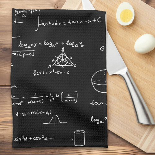 Simple Math Formulas Equations Handwritten Algebra kitchen towel