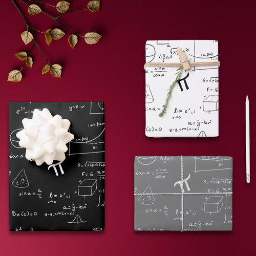 Simple Math Formulas Equations Wrapping Paper Sheets