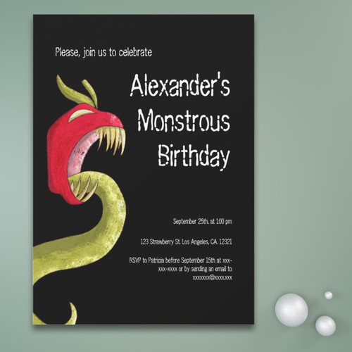 Unique Monster Boys Birthday Party Invitation