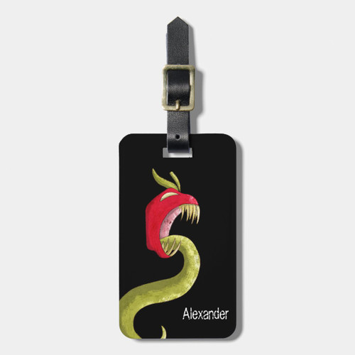 Red Monster Apple Children Luggage Tag