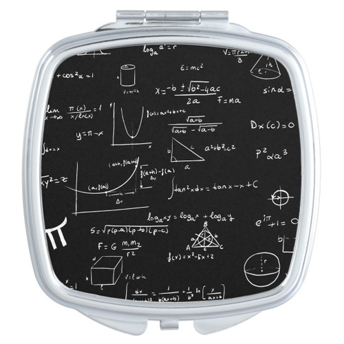 Simple Black White Mathematic Formulas Equations Compact Mirror