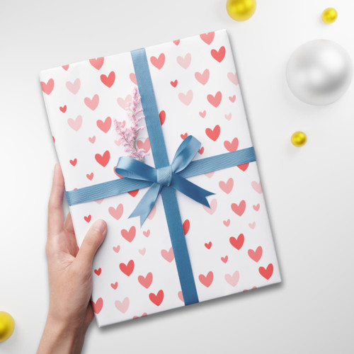 Cute Red Hearts Valentine's Day Wrapping Paper