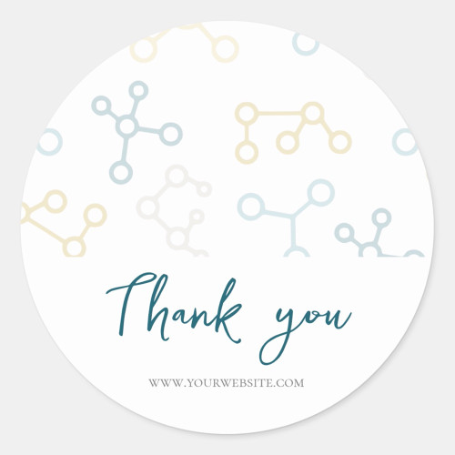 Thank You Website Professional Science Business Classic Round Sticker