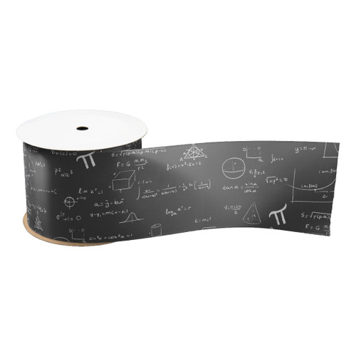 Black and white math formulas and equations craft Satin Ribbon