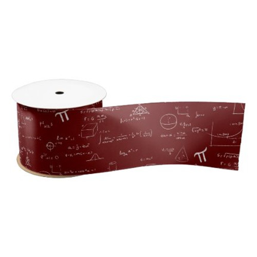 Maroon Math Equations Formulas Algebra Craft Satin Ribbon