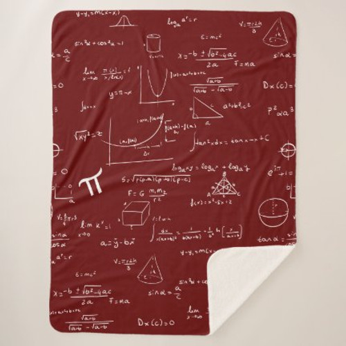 Maroon Math Equations Formulas Algebra Nerd Sherpa Blanket