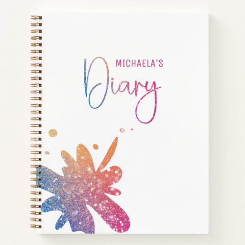 Whimsical Splatter Kids Diary Notebook