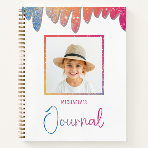Modern Script Typography Photo Journal Notebook