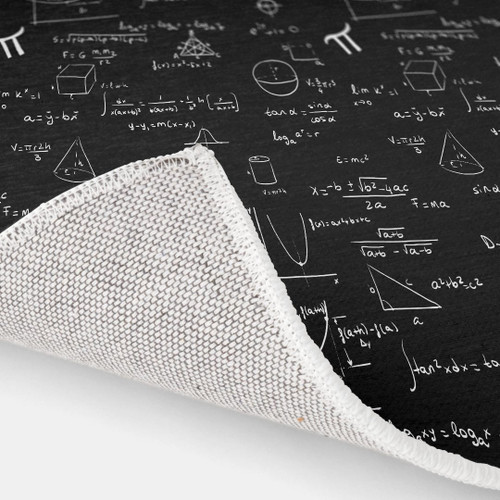 Black White Handwritten Equations Formulas Math Rug