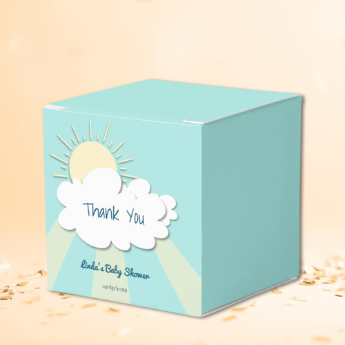 Cute Sun Sunburst Baby Shower Favor Boxes