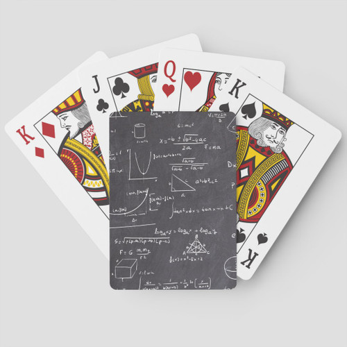 Simple Blackboard Math Equations Formulas Poker Card