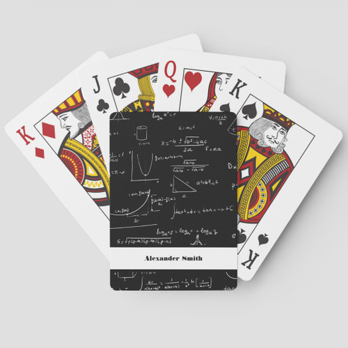 Personalized Math Formulas Equations Teacher Poker Cards