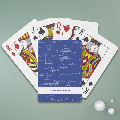 Simple Royal Blue Math Formulas Equations Poker Cards