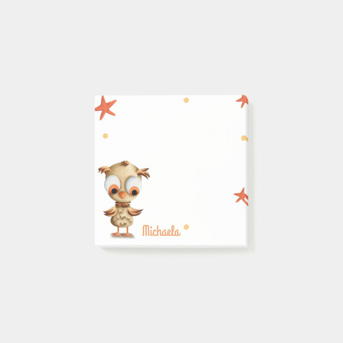 Cute Cartoon Owl Personalized Post-it Notes