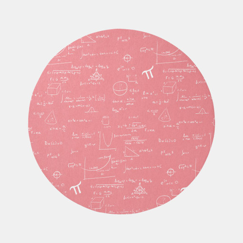 Cute Pink Math Equations Formulas Round Rug