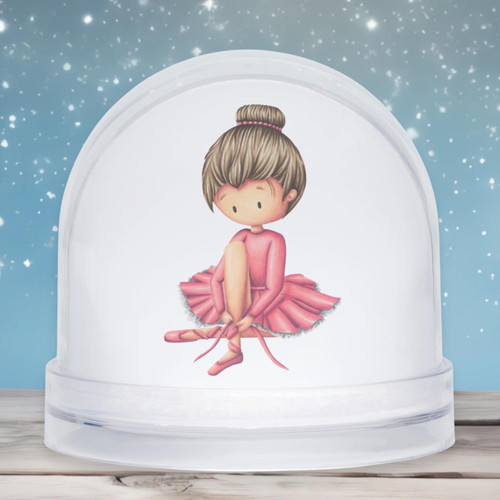 Cute Ballet Dancer Pink Tutu Snow Globes
