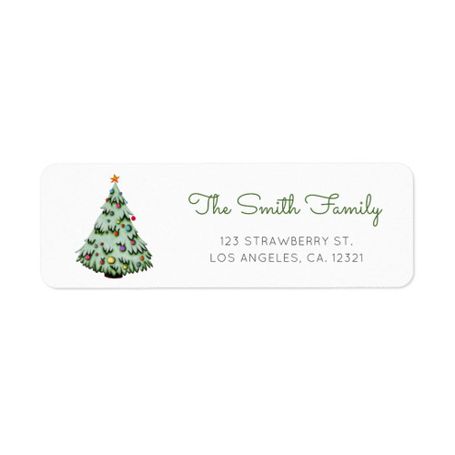 Cute Christmas Tree Return Address Label