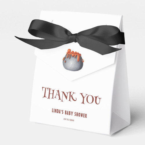 Cauldron Halloween Baby Shower Thank You Favor Boxes