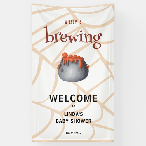 A Baby is Brewing Halloween Welcome Baby Shower Banner