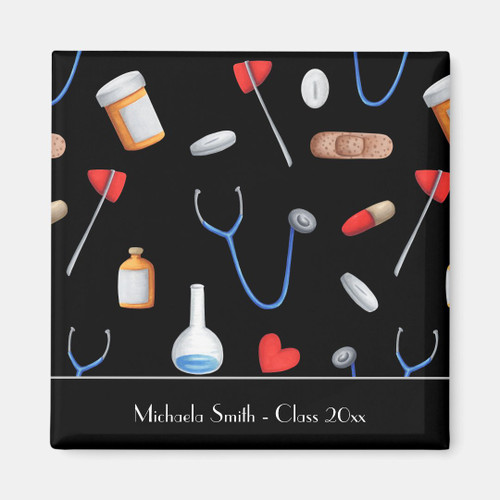 Black Doctor Nurse Graduation Favor Magnet