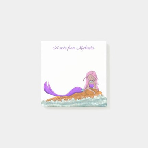 Cute Pink Purple Teen Mermaid Post-it Notes