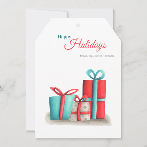 Cute Holiday Lights and Presents Christmas Card
