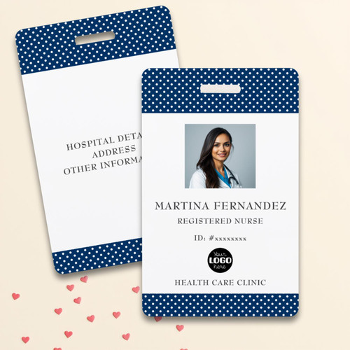 Elegant Blue Logo Medical Nurse Badge